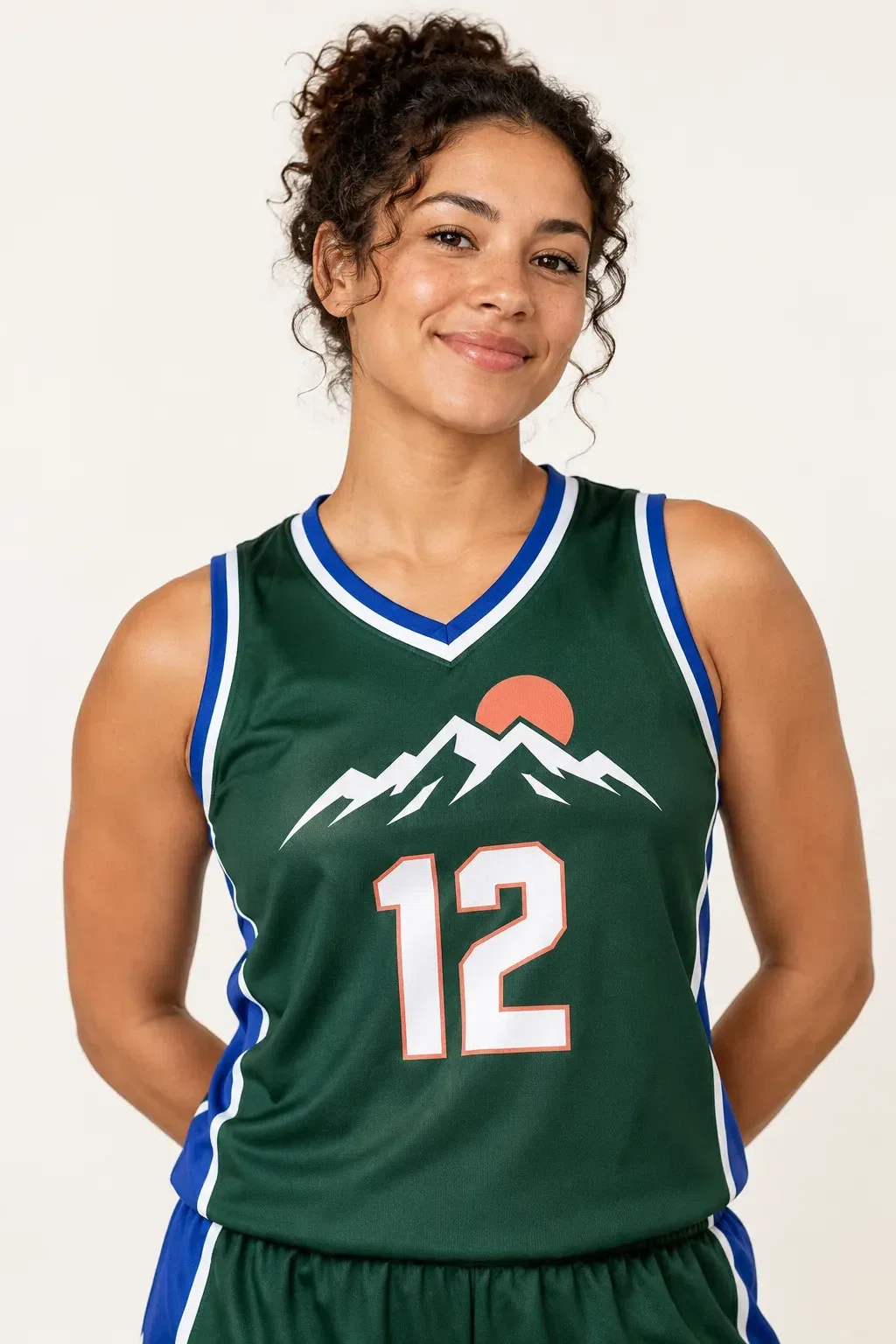 Athlete wearing a custom screen-printed team jersey