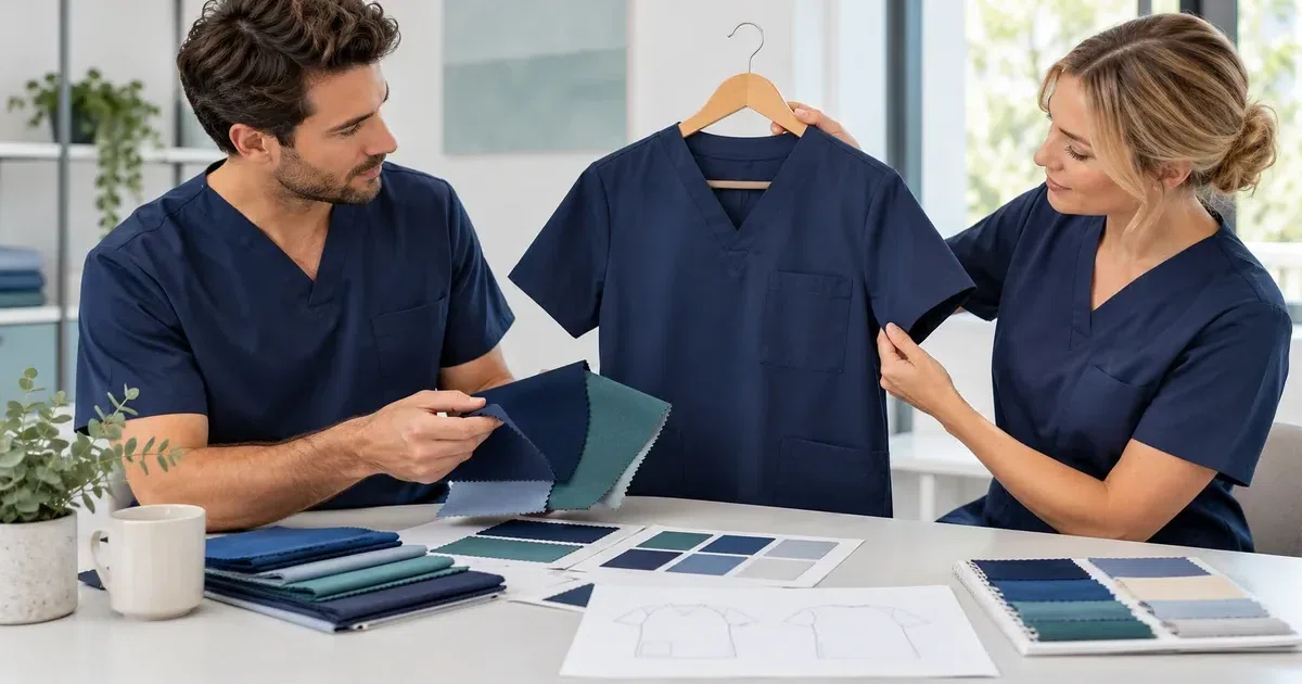 Healthcare uniforms for clinics and care teams in Ireland — Review the look before production