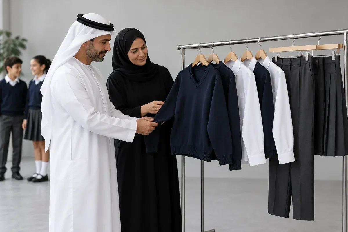 School Uniforms for United Arab Emirates Education Buyers — Artwork Checks at Actual Scale