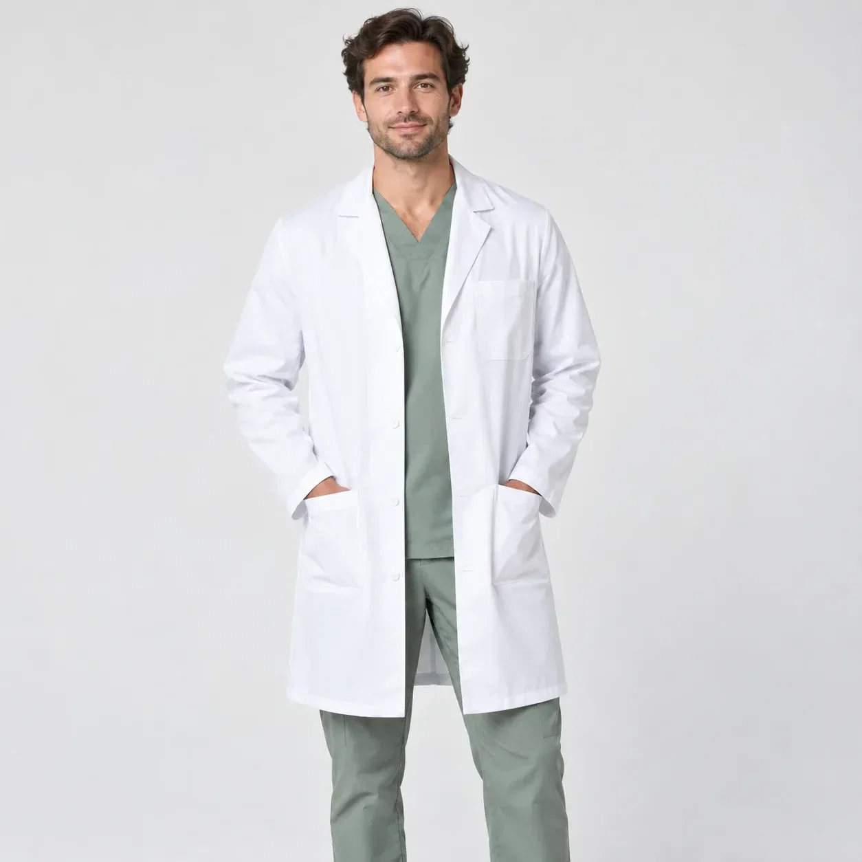 Healthcare uniforms for UAE clinics and care teams — Arabic and English artwork control
