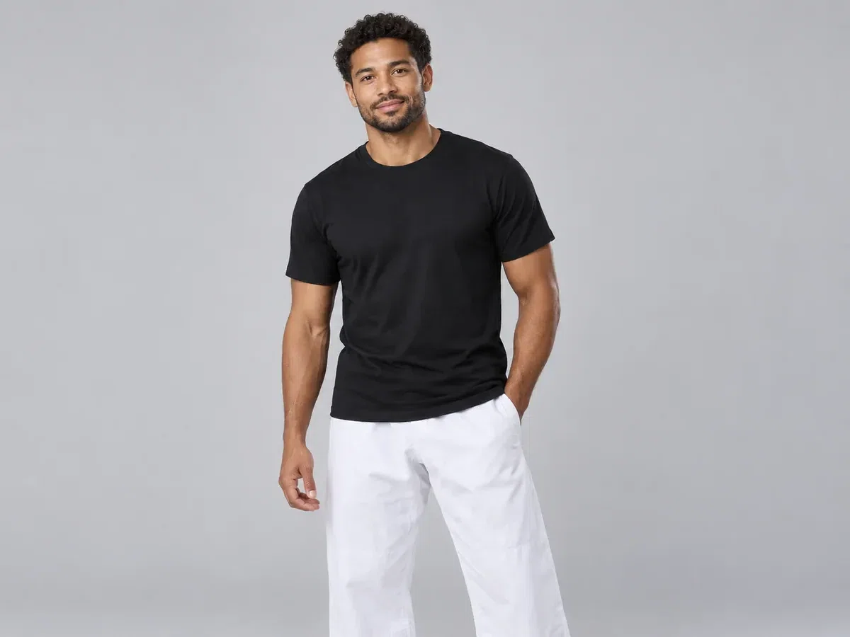 Person wearing custom Dojo T-Shirts.