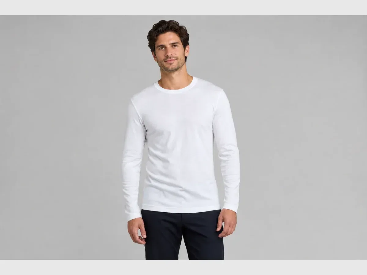 Person wearing custom Long Sleeve Undershirts.