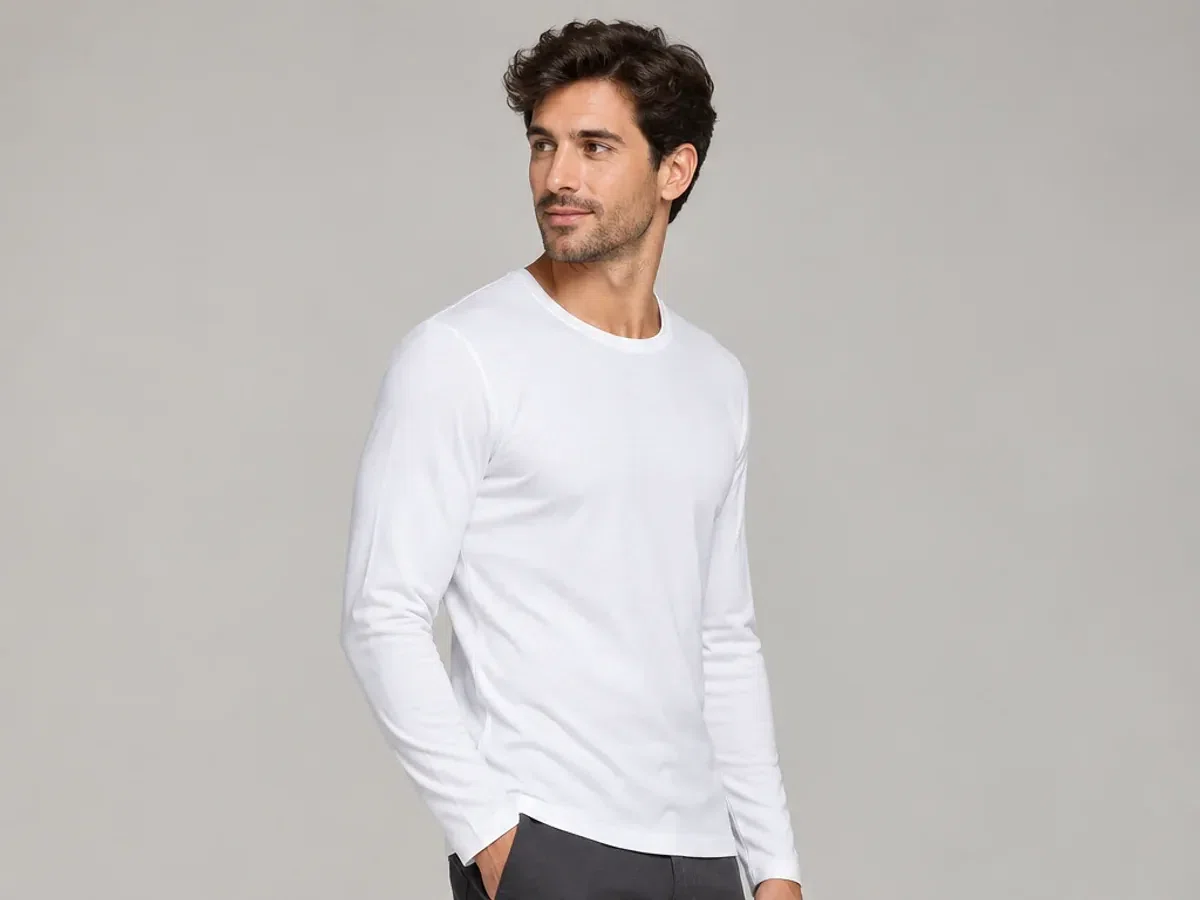 Person wearing custom Long Sleeve Undershirts.