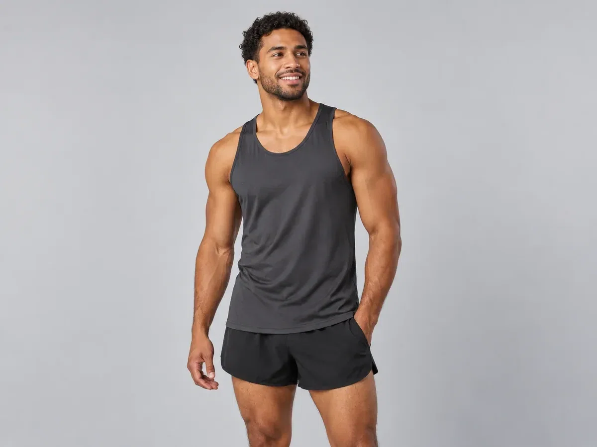 Person wearing custom Singlets.