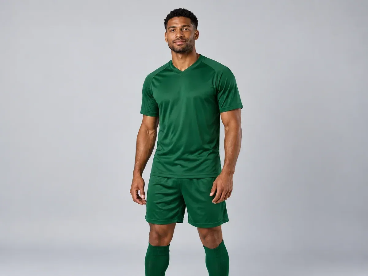 Person wearing custom Football Uniforms.