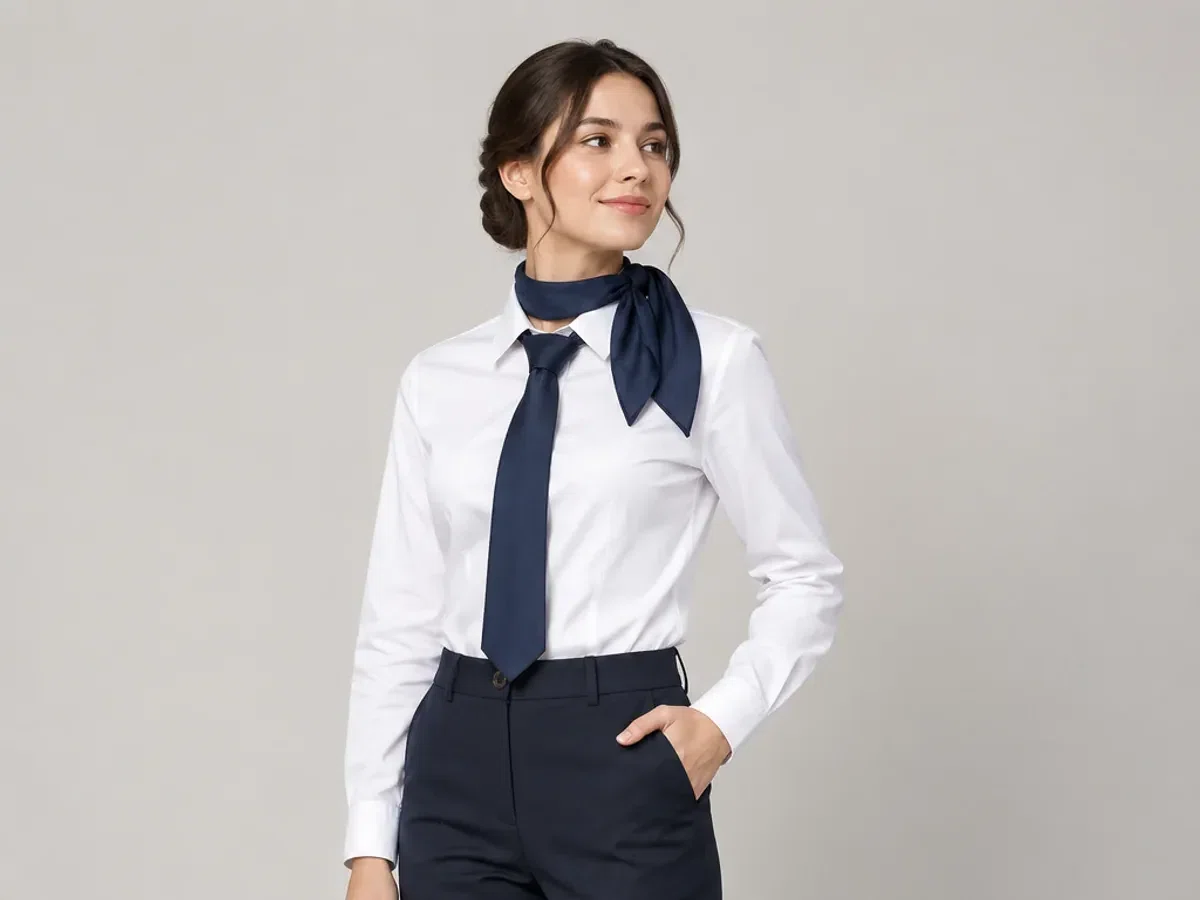 Person wearing custom Ties & Scarves.