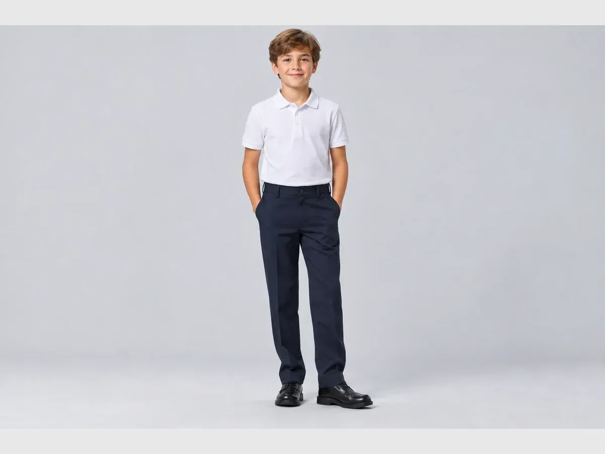 Person wearing custom School Pants.