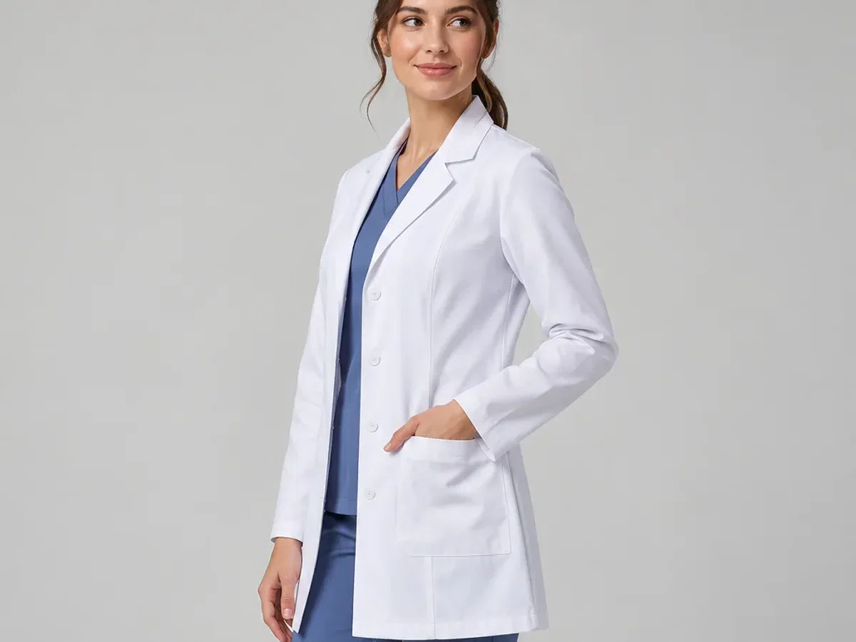 Person wearing custom Medical Jackets.