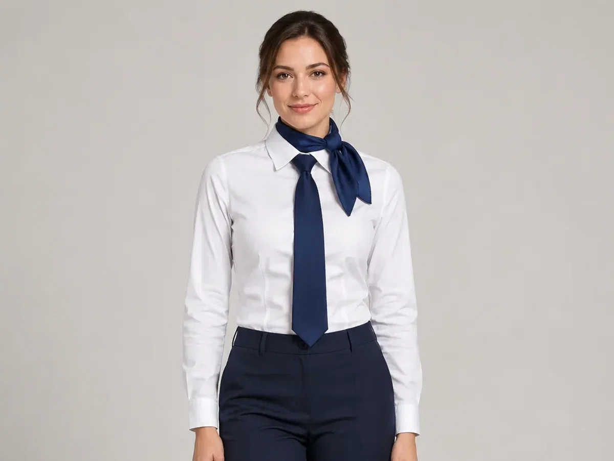 Person wearing custom Ties & Scarves.
