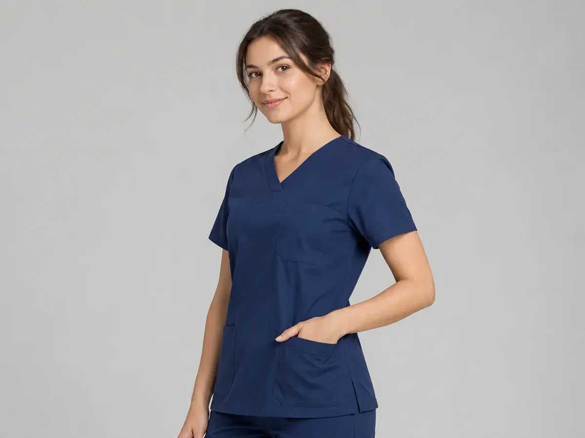 Person wearing hospital Logo Embroidery.