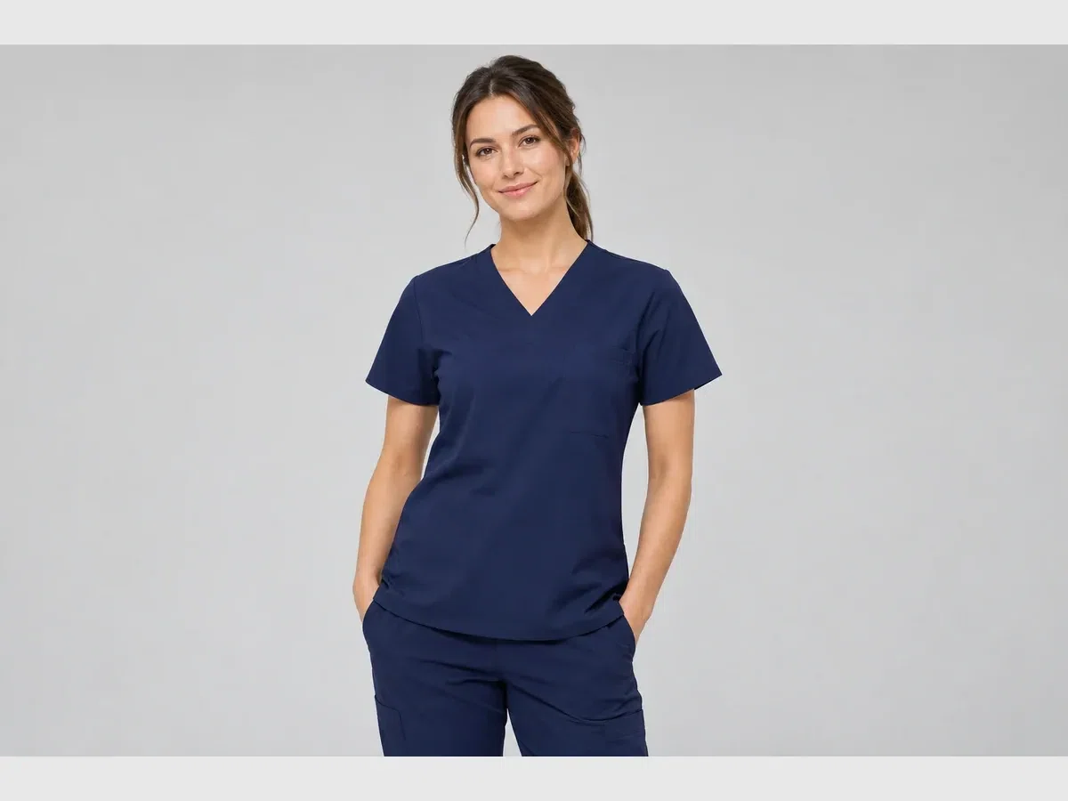 Person wearing hospital Logo Embroidery.