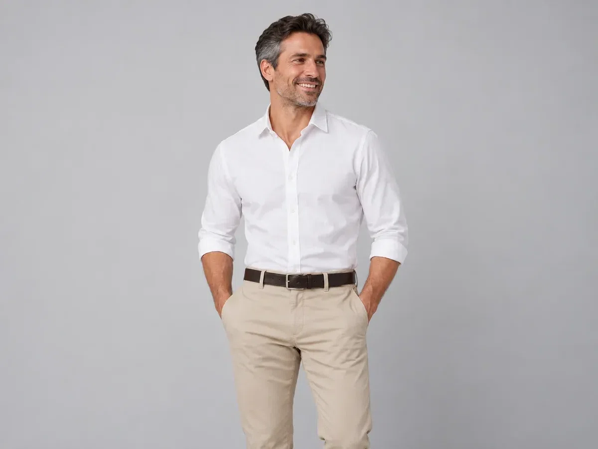 Person wearing custom Embroidered Belt.