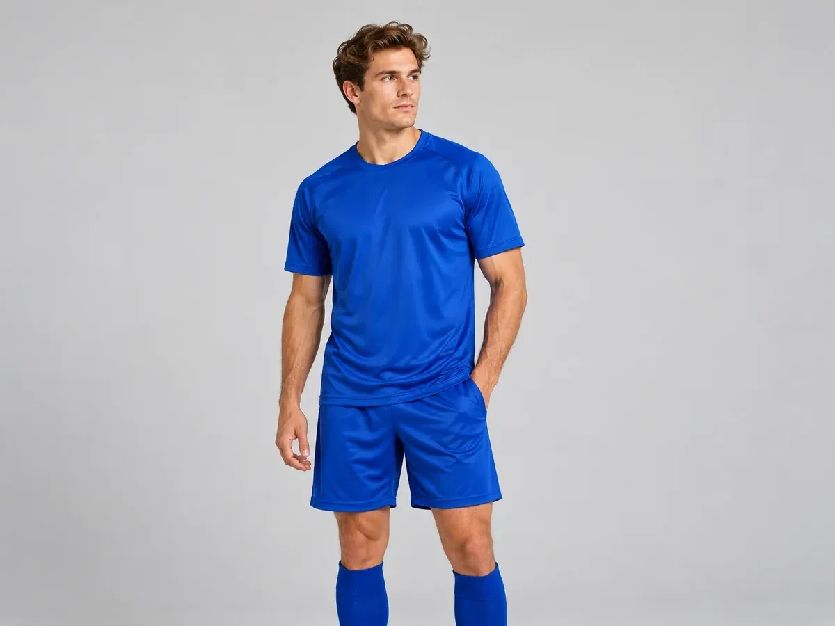 Person wearing custom Soccer Uniforms.
