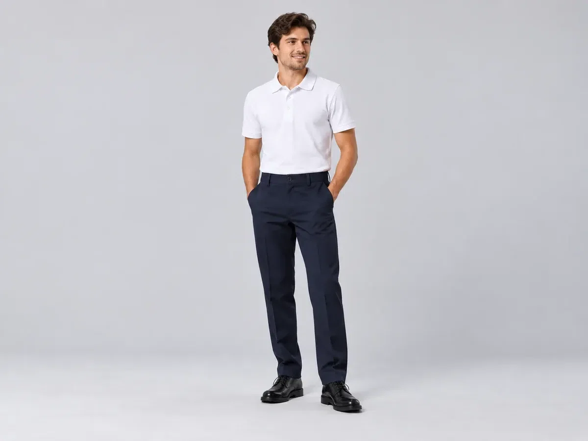 Person wearing custom School Pants.