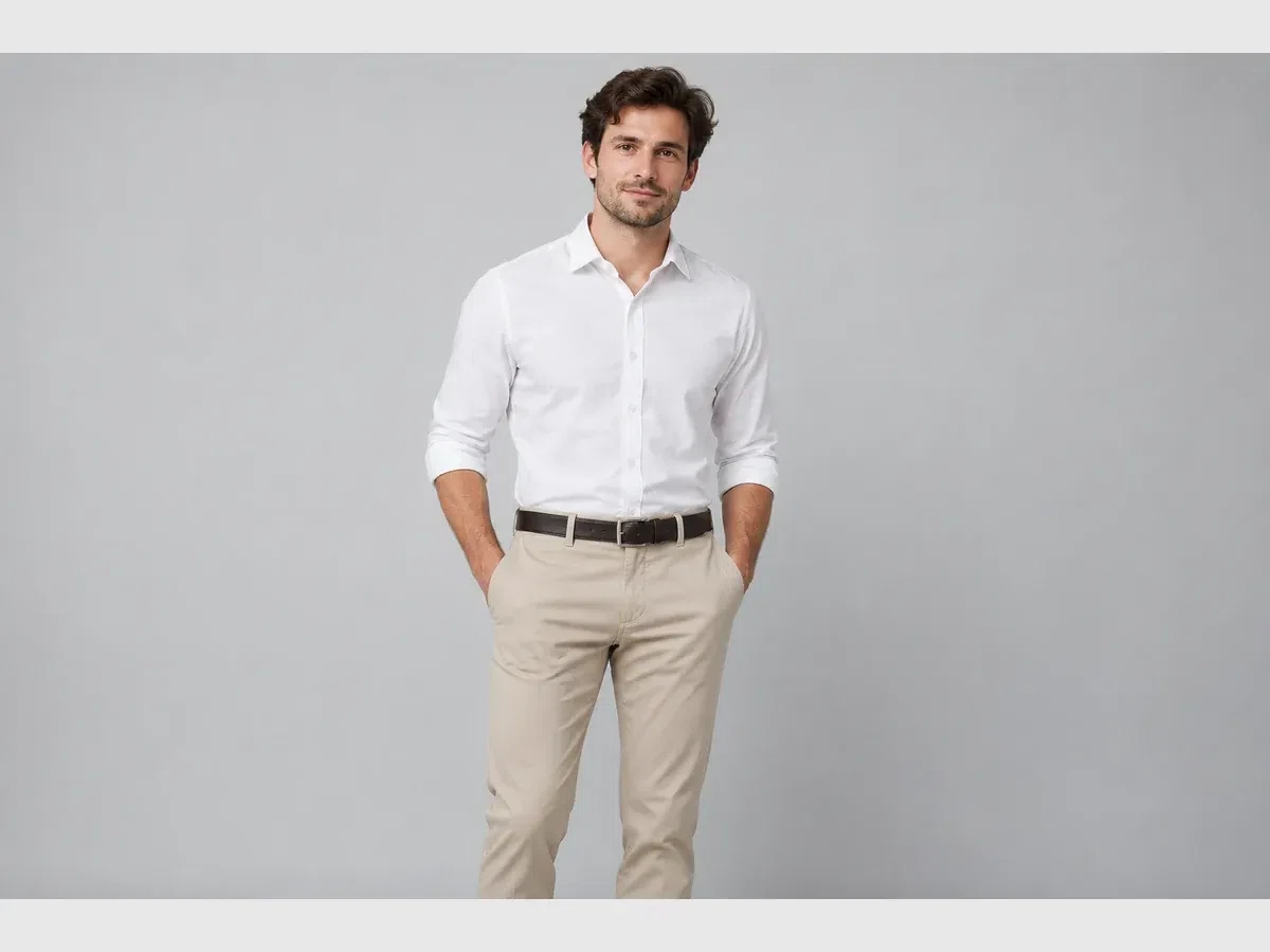 Person wearing custom Embroidered Belt.