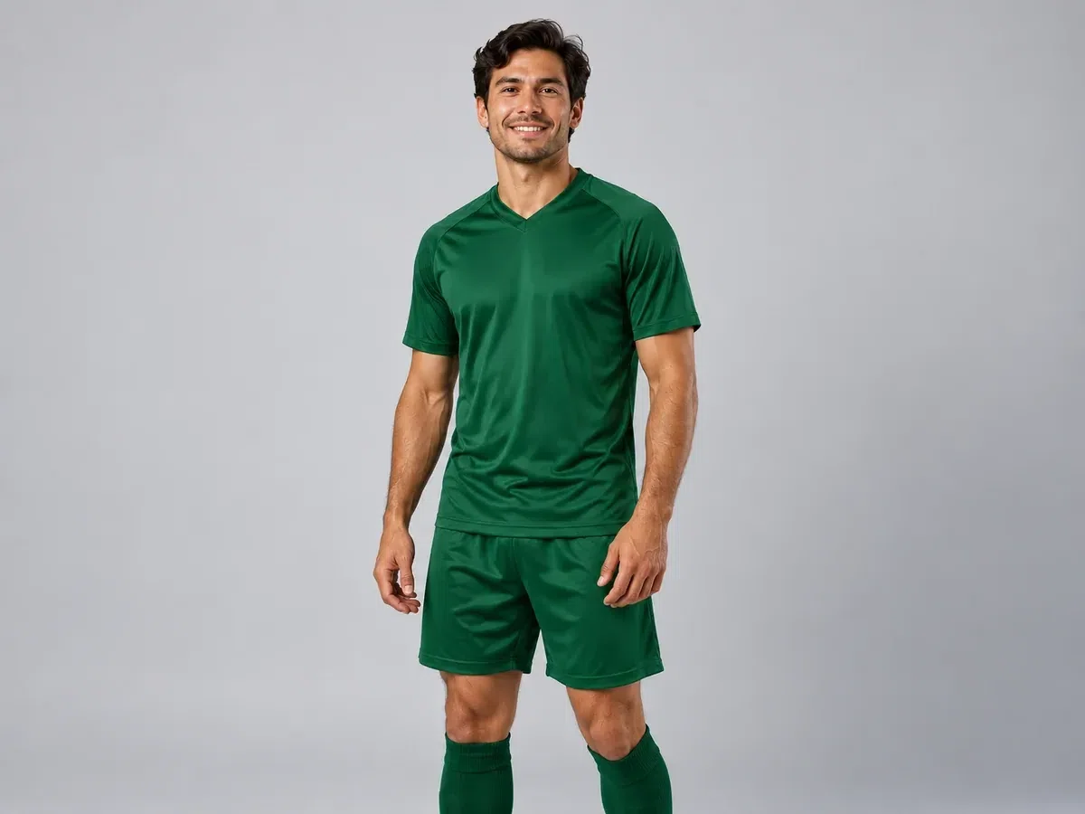 Person wearing custom Football Uniforms.